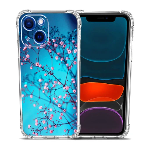 Beaucov Case for iPhone 12,iPhone 12 Pro Case, Plum Blossom Flower Drop Protection Shockproof Case TPU Full Body Protective Scratch-Resistant Cover for iPhone 12/iPhone 12 Pro