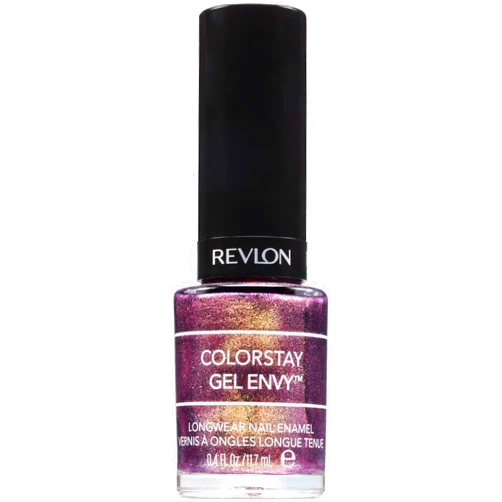 Revlon ColorStay Gel Envy Longwear Nail Polish, with Built-in Base Coat & Glossy Shine Finish, in Plum/Berry, 455 Win Big, 0.4 oz