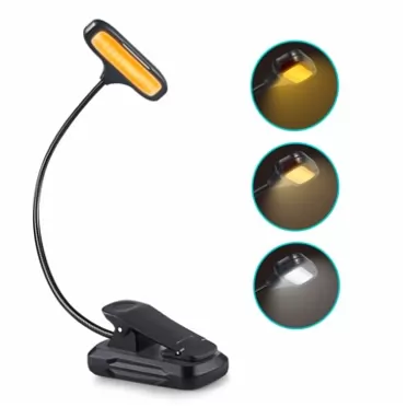 DS Picnic Clip On Book Light,Rechargeable Blue Light Blocking 15 LED Reading Light Lamp by Glotrasol. Portable USB Dimmable Book Light. 9 Modes,9 Brightness,3 Level Colors.