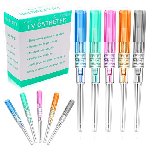 Autdor Catheter Piercing Mixed 50Pcs Catheter 14G 16G 18G 20G 22G Ear Nose Piercing Tools Hollow for Lip Tongue Belly Navel Cartilage Piercing Kit Piercing Supplies