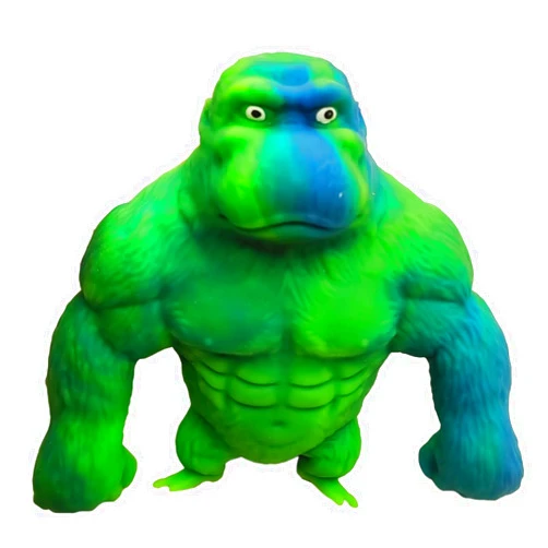 FULLYOOUPUP Funny Green&Blue Monkey Toy Figure for Kids and Adults,Stress Relief Gorilla Toy,Stretch Rubber Monkey Toy for Autism,Anxiety Relief,Gifts for Birthday,Christmas