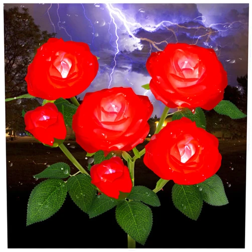 TYNLED Outdoor Solar Garden Stake Lights,Upgraded LED Solar Powered Light with 6 Rose Flowers, Waterproof Solar Decorative Lights for Patio Pathway Courtyard Garden Lawn
