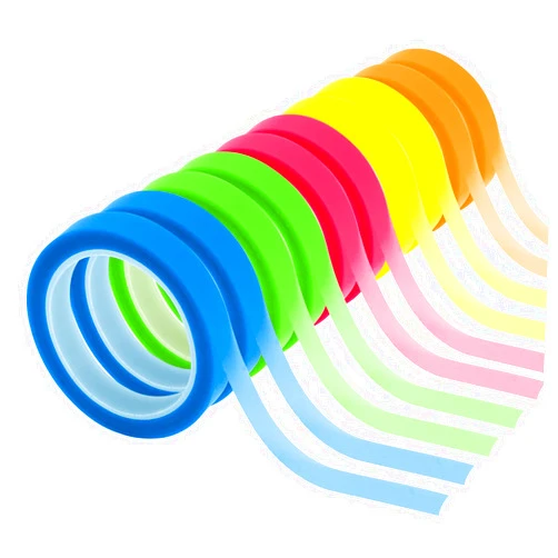 NEWEST 10 Rolls Highlighter Tapes, Clear Color Tape Removable Marking Sticker for Reading Class, 16 ft Per Roll