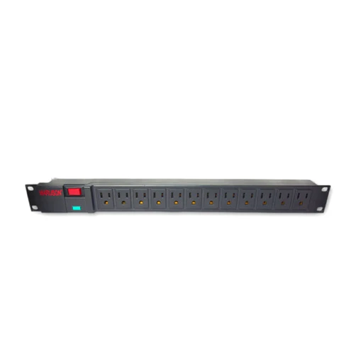 Maruson 12 Outlets Surge Protected Rack Mount PDU Power Strip for Network Server Racks - 15A, 120V - 1050 Joules Protection, 10ft Power Cord with 5-15P, 1U Horizontal, PDU-R1512PS