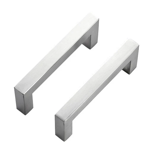Ravinte 10 Pack Stainless Steel Cabinet Pulls 3-3/4 Inch Brushed Nickel Kitchen Cabinet Handles Square Kitchen Hardware for Cabinet Come with Screwdriver