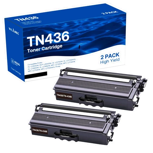 WEAREC Compatible Toner Cartridge Replacement for Brother TN436 TN436BK TN 436 TN433 TN431 for Brother HL-L8260CDW HL-L8360CDW MFC-L8610CDW MFC-L8690CDW MFC-L8900CDW MFCL9570CDW Printer (Black, 2Pack)