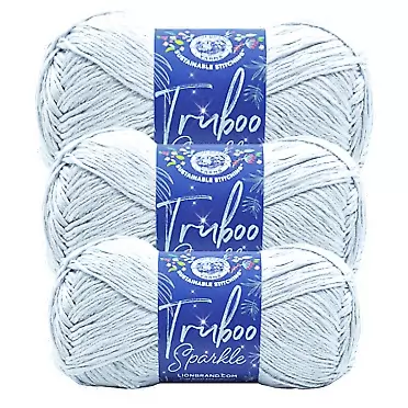 Lion Brand Yarn (3 Pack) Lion Brand Yarn Truboo Sparkle Yarn, Star 3 Pack Star