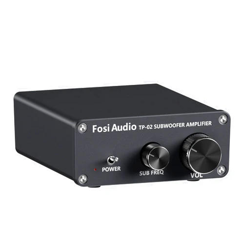 Fosi Audio TP-02 Subwoofer Amplifier Home Audio, Mini Bass Amp Mono Subwoofer Amp, with TDA7498E Chip 220W Volume and Frequency Control, for Powered Passive Subwoofers Bass Shakers