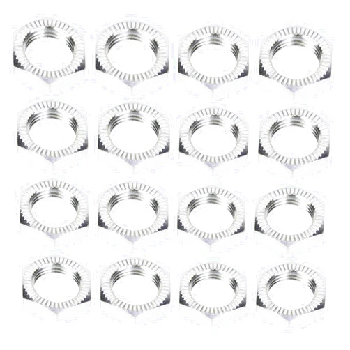 UURCSKY Aluminum 17mm Wheel Nut Thread 1.0mm for 1/7 1/8 RC Model Car ARRMA 6s HSP Redcat Himoto Monster Trucks Off Road Buggy Upgraded Parts 16 pcs/Set (Silver)