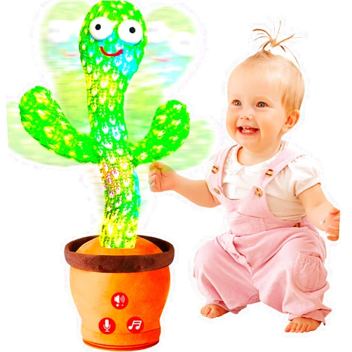 Vitosup Volume Adjustable Dancing Talking Cactus Toy for Baby Toddler, Interactive Cactus Baby Toy, Mimicking Singing Cactus Toy, Baby Toys 6-18 Months+, Baby Stocking Stuffers Baby Gifts for Boys Girls