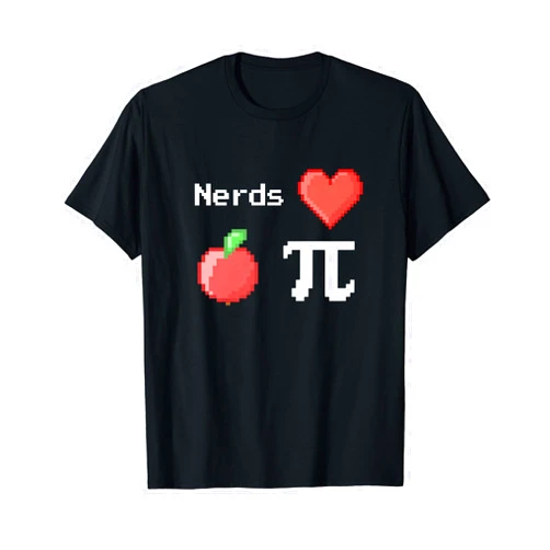 Nerds Spruch Love Apple Pi Pie Maths Lehrer Mathe Nerds Love Apple Pi Pie Pixel Spruch lustig Mathematik T-Shirt
