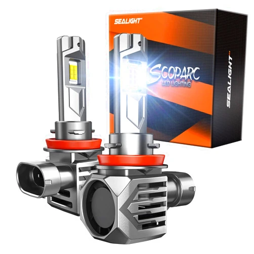 SEALIGHT 𝐇𝟷𝟷 Bulbs 𝑩rightest Bulbs 𝟓𝟔𝟎𝟎𝟎𝐋𝐌 2024 Fog Light Bulbs H8/H9/H16 Powersport Bulbs High Power and Wireless, Pack of 2