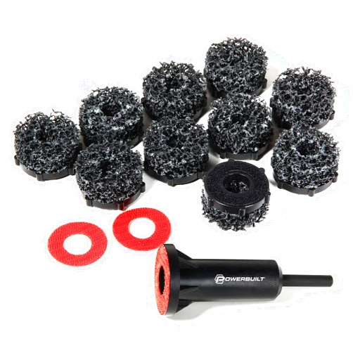 Powerbuilt Brake Rotor Resurfacing Kit, Cleaning, Polishing, Remove Rust and Grime, Drill Attachment 13 Pieces 940382