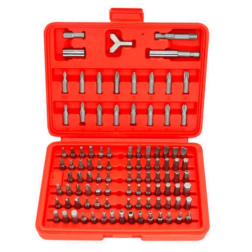 BEHAPPY 100Pcs Security Screwdriver Bit Set, Impact Driver Bit Set, Cr-V Steel Drill Bit Set with 1/4-inch Adapters, Phillips, Slotted, Hex, Torx, Star, Pozi, Square, Tri-WingClutch, Spline Wing Nut