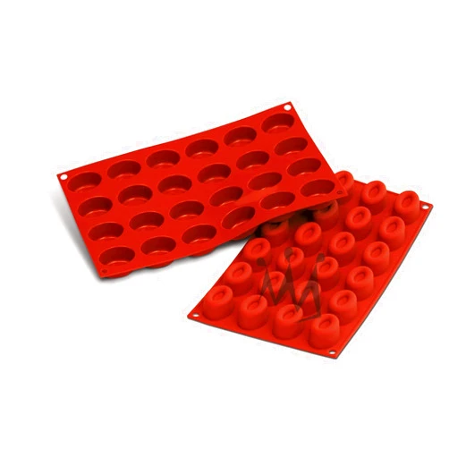 Silikomart Professional SF083 Silicone Baking Mold Small Oval Savarin 0.54 Oz, 1.61