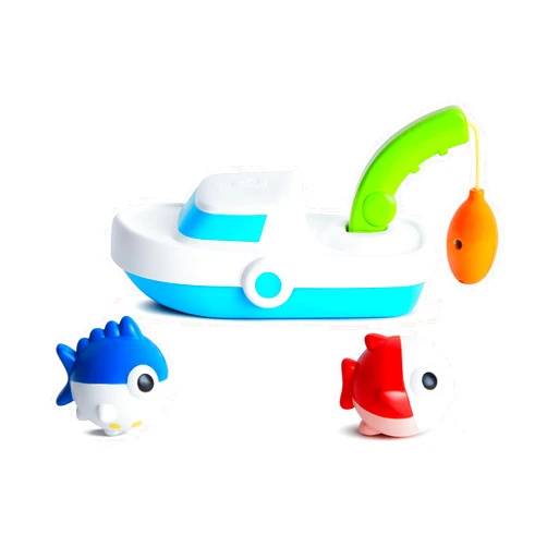 Munchkin® Deep Sea Fishin'™ Toddler Bath Toy and Game with Magnetic Fish, Boat, and Rod