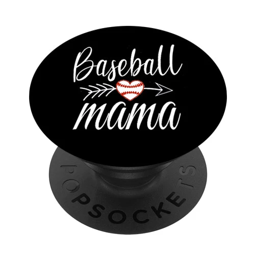 Proud Baseball Mama Baseball Lovers Baseball Mama Heart Mother's Day Mom For Baseball Lovers PopSockets Adhesive PopGrip