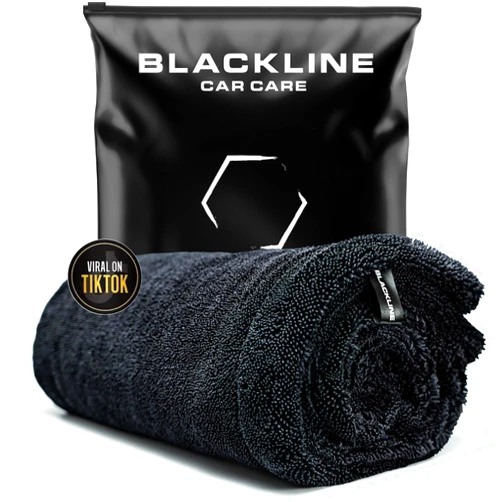 Blackline Car Care Extra-Large, Ultra-Absorbant Microfiber Drying Towel for Cars and Trucks 70/30 Edgeless Micro Fiber Towels Detailing Chemical Wash Resistant Dryer, Charcoal Grey, 36''x24''