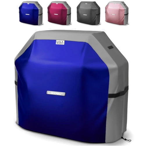 LI LIBZAKI LIBZAKI Grill Cover 420D Waterproof, Weather Resistant, Rip-Proof, Anti-UV, Fade Resistant,Gas Grill Cover for Weber,Char Broil,Nexgrill Grills, etc.30 inches-Blue/Gray