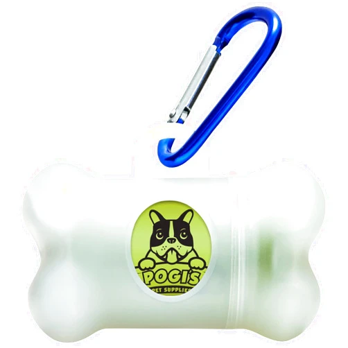 Pogi's Pet Supplies Pogi's Dog Poop Bag Dispenser with Metal Carabiner Clip - Includes 15 Pogi's Poop Bags for Dogs