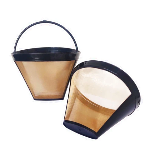 Ainreond 2Pcs Reusable Coffee Filter Basket, No.4 Cone Coffee Maker Filters, for Ninja and Cuisinart Coffee Maker Machines Brewers Filter Replacement