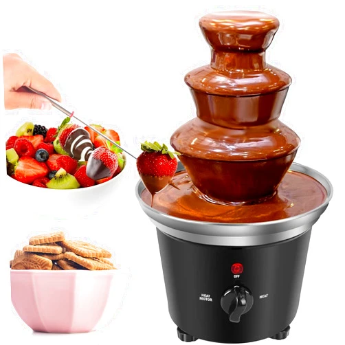 Yummy Sam Chocolate Fountain Machine, Plastic Chocolate Melt Dipping Machine Warmer, 3 Tier Tower Cheese Fountain Mini Melting BPA Free 1.2 Pound, for Wedding, for Birthday Party