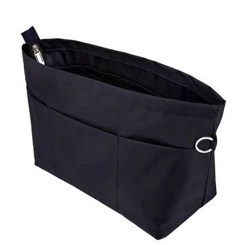 Time Wing Handbag Tote Purse Organizer Insert Bag Liner Shaper Divider Zipper 11 Pockets Compartments X Large Black