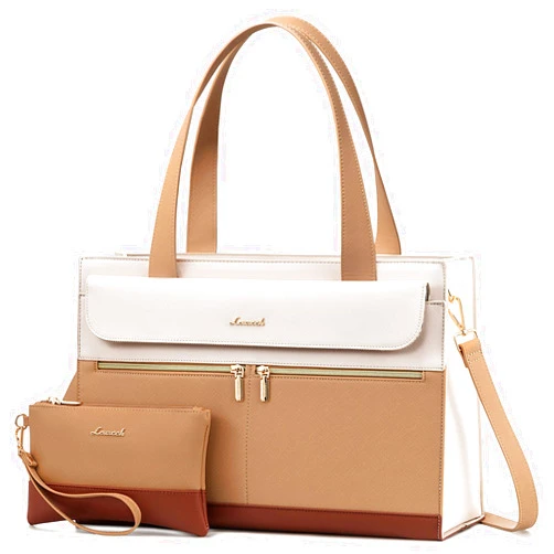 LOVEVOOK Laptop Tote Bag for Women 15.6 Inch Leather Computer Bags Waterproof Business Work Bag Briefcase Women Shoulder Bag