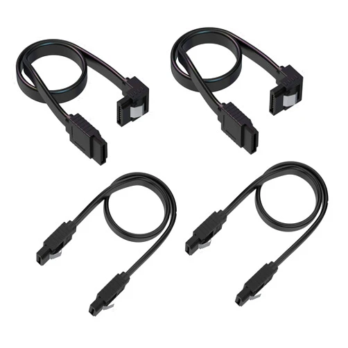 Qintxgrtysen SATA Cable III, 4 Pack SATA Cable III 6Gbps Straight HDD SDD Data Cable with Locking Latch 20 Inch Compatible for SATA HDD