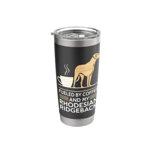 Dog Lover Dog Moms and Dads Perfect Morning Walk Fueled By Coffee And My Rhodesian Ridgeback Morning Coffee Stainless Steel Insulated Tumbler