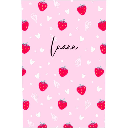 Happy Day Publishing Pink Personalized Luann Notebook: Strawberry Girls Notebook - Love Heart Pattern Notepad - Cute Girls Notebook - Lined Journal - Luann Diary