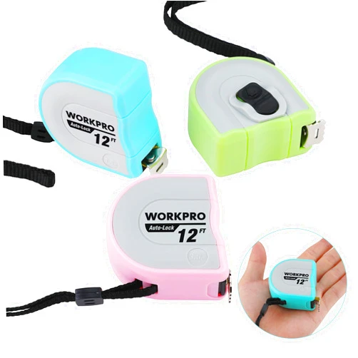 WORKPRO Mini Tape Measure, 3 Pcs 12FT Auto-Lock Easy Reading Tape Measurement, Inch/Metric Scale Pocket Size Small Tape Measure for Engineer, Portable, Lightweight, ABS Protective Casing