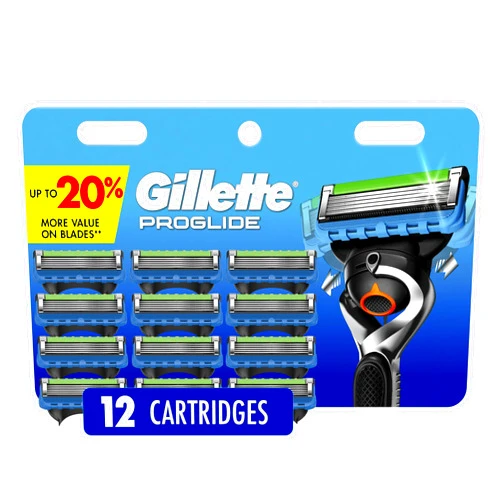 Gillette ProGlide Razor Refills for Men, 12 Razor Blade Refills