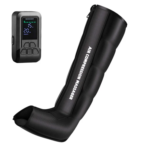 Lymneth Professional Air Compression Leg Massager for Circulation and Pain Relief, Cordless Full Leg Recovery Boots with Dual Controllers, Sequential Compression Therapy Machine - Single Boot, M