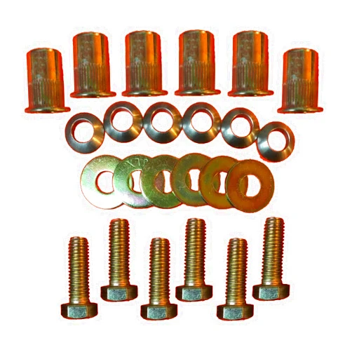 Generic ZZBAND Skid Plate Nutserts & Bolts Kit Fits Jeep Wrangler YJ TJ 87-02 - 12 Pieces - M10 Metric Coarse External Thread - Zinc Plated - Grade 8 Bolts - Automotive Skid Plate Mounting Hardware
