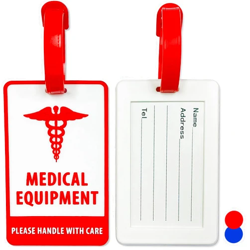 ConnectOne Medical Luggage Tag - ConnectOne CPAP Luggage Tag - Medical ID Alert Tag for Carry On & Supply Bag - Travel Essentials Medical Equipment Tag for CPAP (Red, 1 Pack)