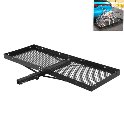 RIGMEC 500 Lbs Heavy Duty Hitch Mount Cargo Carrier Folding Rear Luggage Rack Basket Fits 2