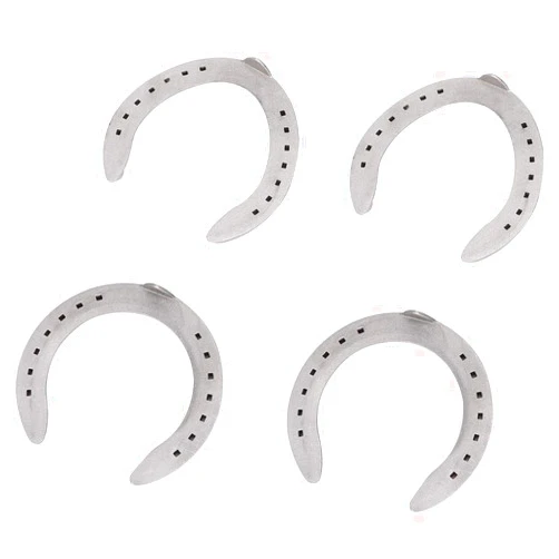 AMONIDA Horseshoe, 4pcs Aluminum Alloy Horse Shoes Horse Riding Equestrian Tools, for Horses That Have More Exercise or Work(13cm)
