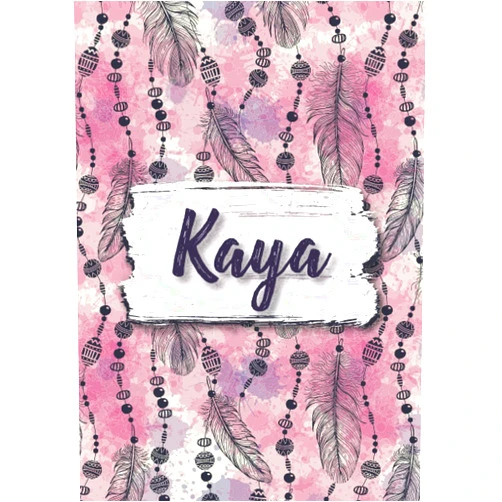 Ria Jill NAZ Publishing Kaya: Notizbuch A5 | Personalisierter vorname Kaya | Geburtstagsgeschenk für Frau, Mutter, Schwester, Tochter ... | Design: Boho federn | 120 Seiten ... A5 (14,8 x 21 cm) (German Edition)