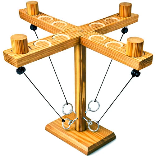 Mohjeke Ring Toss Game for Adults, Wooden Hook and Ring Game, Tabletop & Yard Games for Indoor Outdoor Social Play, Party Games for Family and Friends, Gift Idea
