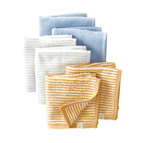 little planet by carter's Baby 6-Pack Organic Cotton Wash Cloths, Blue Multi, OSZ