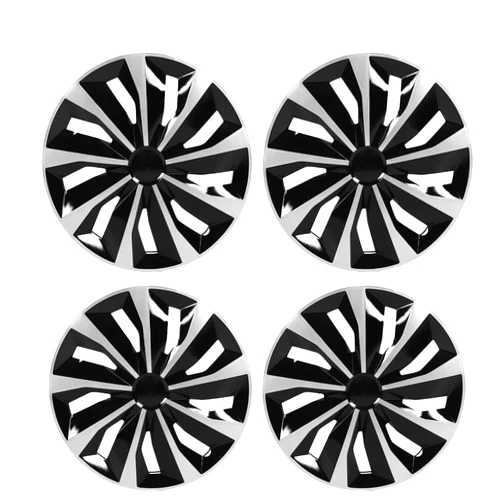 ABX Hubcap Wheel Covers Hub Caps 16 Inch Set of 4 Black & Silver Universal Wheel Rim Cover R16 Stylish Car Decor Wheel Covers for Toyota Camry Nissan Mazda (Black-A1, 16 inch)