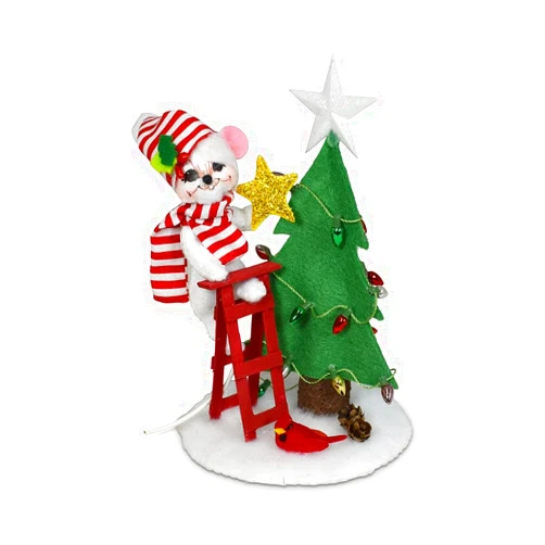 Annalee Jolly Christmas Tree Mouse, 3 inch Collectible Figurine