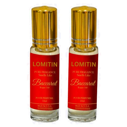 Lomitin Fragrance Perfume Oils Baccarat Rogue 540 Parfum Roll On Body Oil unisex (12ml x 2 Packs)