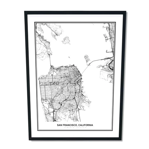 Susie Arts 8X10 Unframed San Francisco California Wall Art Metropolitan City View Abstract Street Map Art Print Poster Wall Decor Home Office sdm008