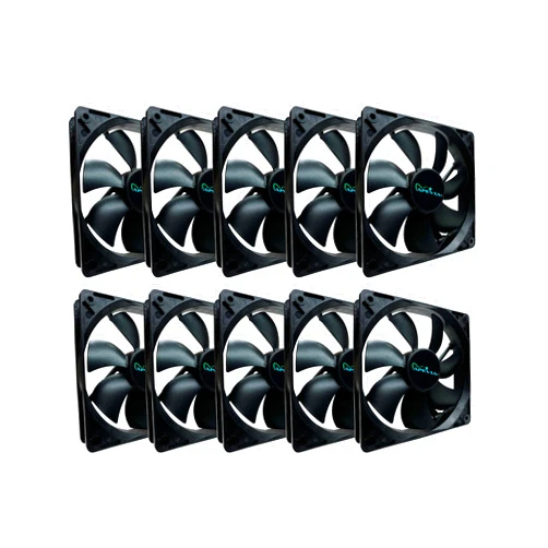 Apevia CF1012S-BK 120mm 4pin Molex & 3pin Motherboard Black Silent Case Fan (10-pk)