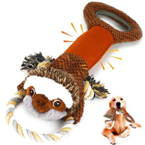 Eneston Large Plush Squeaky Dog Toys with Crinkle Paper, Tug of War Pull Toys for Puppies, Interactive Dog Chew Toys for Small, Medium and Large Dogs