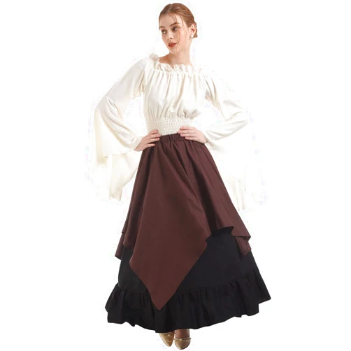 NSPSTT Women Medieval Costume Renaissance Dress Women Victorian Ball Gown Gothic Pirate Costume