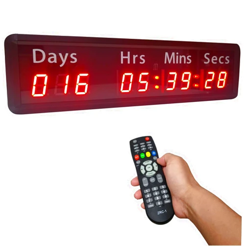 Ledgital 1000 Days Countdown-up Timer w/Remote Ideal Days Countdown Clock for Retirement Wedding Events Size 13.4x3.7in. Wall Mount
