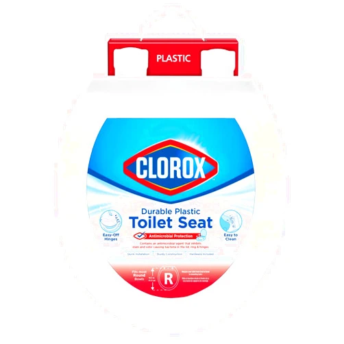 Clorox Round Beveled Plastic Toilet Seat with Easy-Off Hinges – Wiggle-Free Design